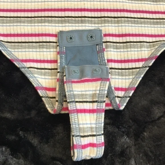 Free People Put a Stripe on It Thong Bodysuit. S, L - Picture 6 of 8